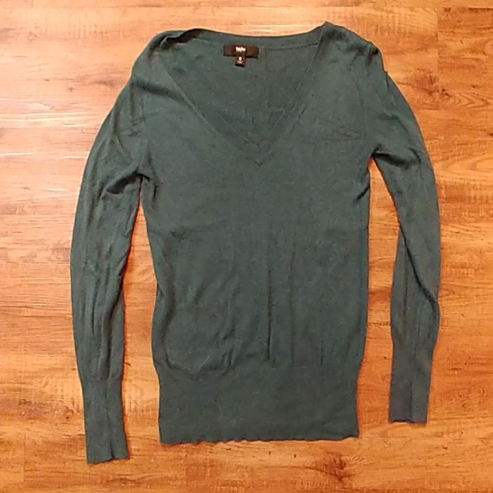 Emerald Green V-Neck Sweater